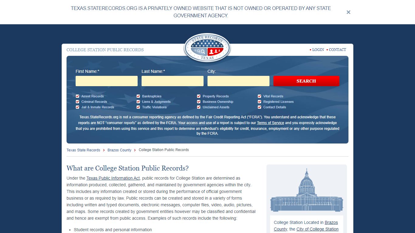 COLLEGE STATION PUBLIC RECORDS - StateRecords.org